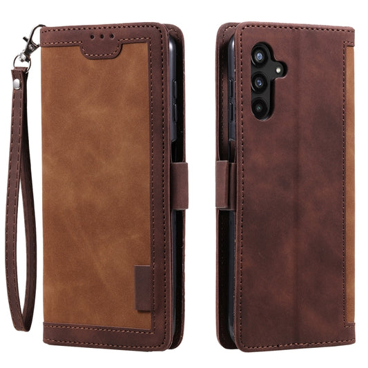 For Samsung Galaxy S25+ 5G Retro Splicing Horizontal Flip Leather Phone Case(Brown) - Galaxy S25+ 5G Cases by PMC Jewellery | Online Shopping South Africa | PMC Jewellery | Buy Now Pay Later Mobicred