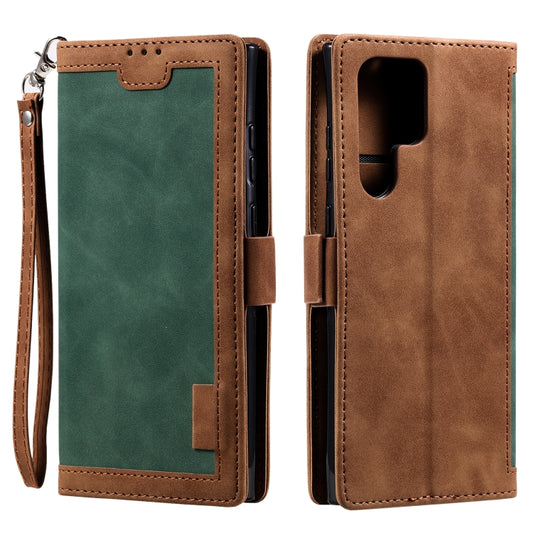 For Samsung Galaxy S25 Ultra 5G Retro Splicing Horizontal Flip Leather Phone Case(Green) - Galaxy S25 Ultra 5G Cases by PMC Jewellery | Online Shopping South Africa | PMC Jewellery | Buy Now Pay Later Mobicred