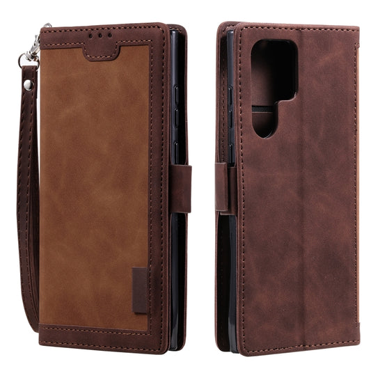 For Samsung Galaxy S25 Ultra 5G Retro Splicing Horizontal Flip Leather Phone Case(Brown) - Galaxy S25 Ultra 5G Cases by PMC Jewellery | Online Shopping South Africa | PMC Jewellery | Buy Now Pay Later Mobicred