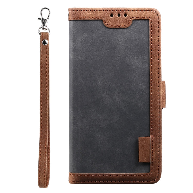 For Samsung Galaxy S25 5G Retro Splicing Horizontal Flip Leather Phone Case(Grey) - Galaxy S25 5G Cases by PMC TechLife | Online Shopping South Africa | PMC TechLife | Buy Now Pay Later Mobicred