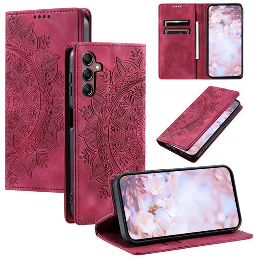 For Samsung Galaxy S25 5G Totem Embossed Magnetic Leather Phone Case(Red) - Galaxy S25 5G Cases by PMC Jewellery | Online Shopping South Africa | PMC Jewellery | Buy Now Pay Later Mobicred