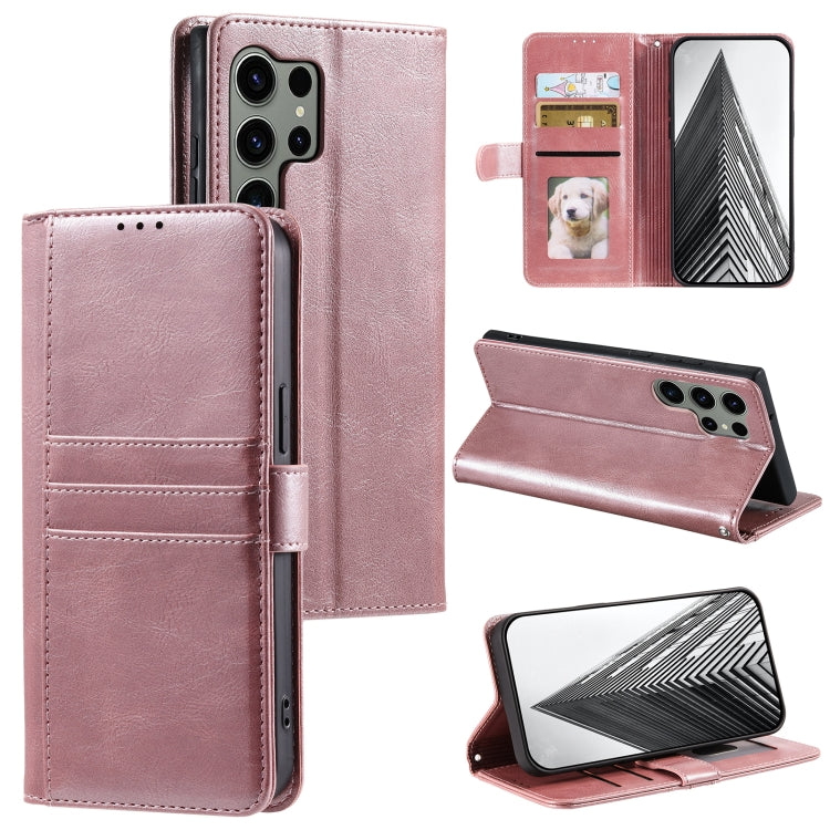 For Samsung Galaxy S25 Ultra 5G Simple 6-Card Wallet Leather Phone Case(Rose Gold) - Galaxy S25 Ultra 5G Cases by PMC Jewellery | Online Shopping South Africa | PMC Jewellery | Buy Now Pay Later Mobicred