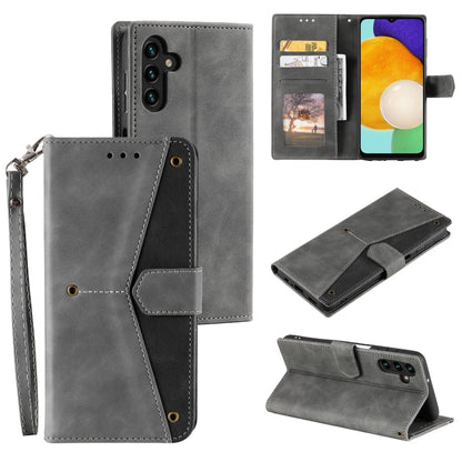 For Samsung Galaxy S25 5G Nail Skin Feel Stitching Calf Texture Leather Phone Case(Grey) - Galaxy S25 5G Cases by PMC Jewellery | Online Shopping South Africa | PMC Jewellery | Buy Now Pay Later Mobicred