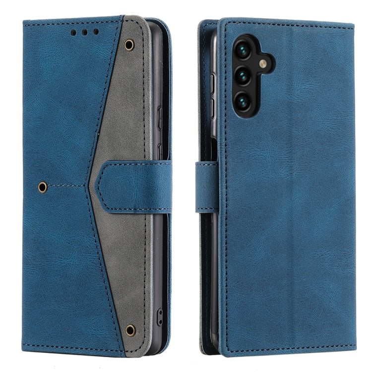 For Samsung Galaxy S25 5G Nail Skin Feel Stitching Calf Texture Leather Phone Case(Blue) - Galaxy S25 5G Cases by PMC Jewellery | Online Shopping South Africa | PMC Jewellery | Buy Now Pay Later Mobicred