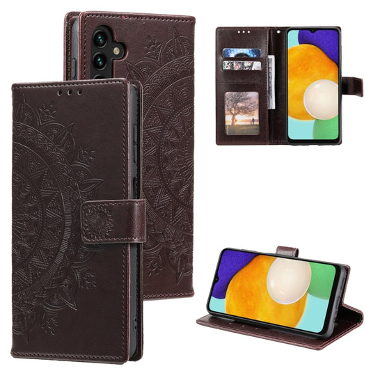 For Samsung Galaxy S25+ 5G Totem Flower Embossed Leather Phone Case(Brown) - Galaxy S25+ 5G Cases by PMC Jewellery | Online Shopping South Africa | PMC Jewellery | Buy Now Pay Later Mobicred