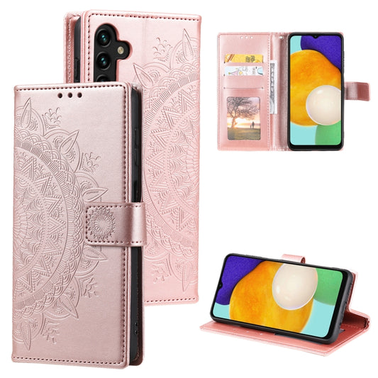 For Samsung Galaxy S25+ 5G Totem Flower Embossed Leather Phone Case(Rose Gold) - Galaxy S25+ 5G Cases by PMC Jewellery | Online Shopping South Africa | PMC Jewellery | Buy Now Pay Later Mobicred