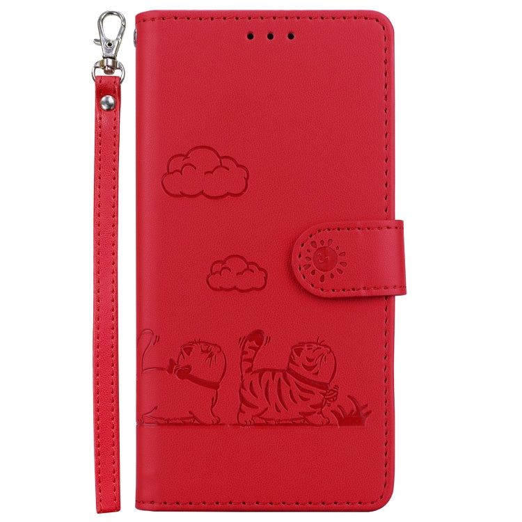 For iPhone 16e Cute Cats RFID Leather Phone Case(Red) - free shipping - PMC TechLife - Order now!