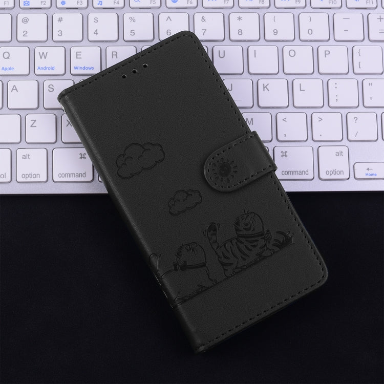 For iPhone 16e Cute Cats RFID Leather Phone Case(Black) - iPhone 16e Cases by PMC TechLife | Online Shopping South Africa | PMC TechLife | Buy Now Pay Later Mobicred