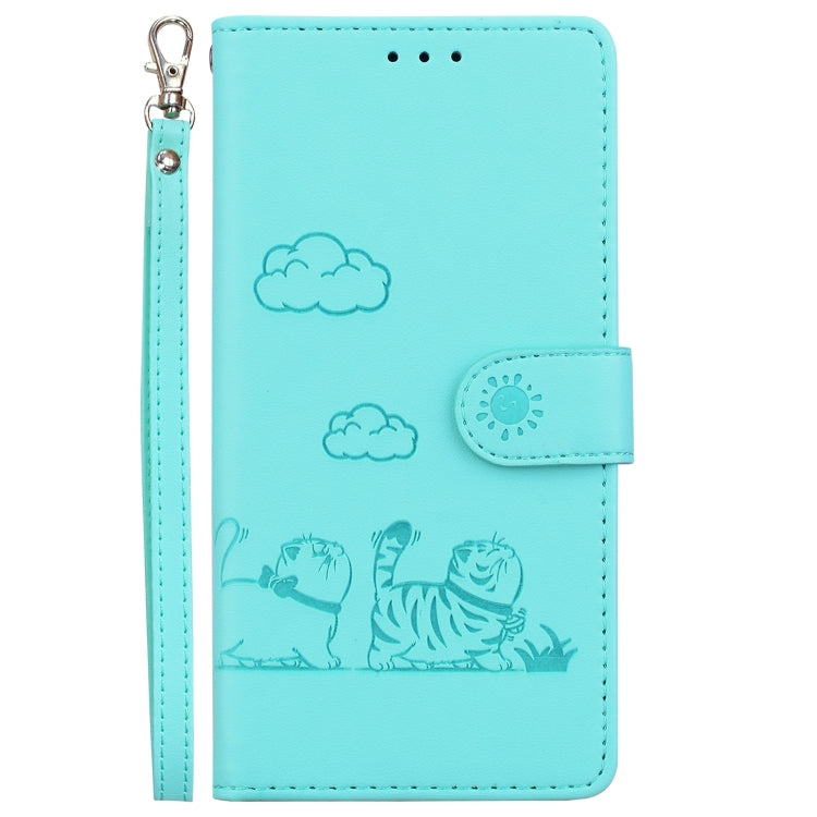 For Redmi K70 / K70 Pro Cute Cats RFID Leather Phone Case(Green) - free shipping - PMC Jewellery - Order now!