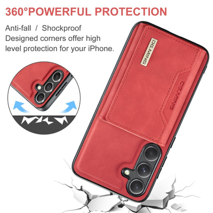 For Samsung Galaxy S24 FE 5G DG.MING M2 Series 3-Fold Multi Card Bag + Magnetic Phone Case(Red) - Galaxy S24 FE 5G Cases by DG.MING | Online Shopping South Africa | PMC Jewellery | Buy Now Pay Later Mobicred