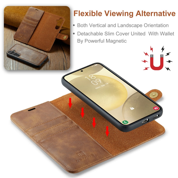 For Samsung Galaxy S24 FE 5G DG.MING Crazy Horse Texture Detachable Magnetic Leather Case(Brown) - Galaxy S24 FE 5G Cases by DG.MING | Online Shopping South Africa | PMC Jewellery | Buy Now Pay Later Mobicred