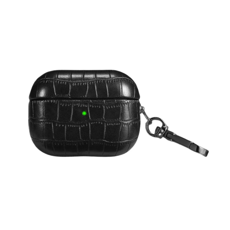 For AirPods 4 Crocodile Texture Earphone Protective Case(Black) - For AirPods 4 by PMC Jewellery | Online Shopping South Africa | PMC Jewellery | Buy Now Pay Later Mobicred