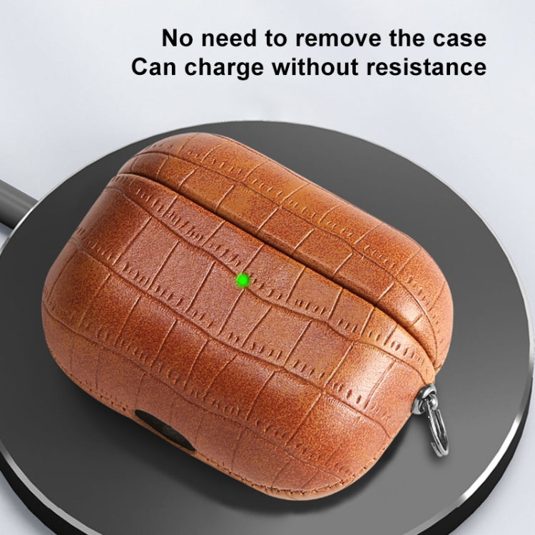 For AirPods 4 Crocodile Texture Earphone Protective Case(Grey) - For AirPods 4 by PMC Jewellery | Online Shopping South Africa | PMC Jewellery | Buy Now Pay Later Mobicred