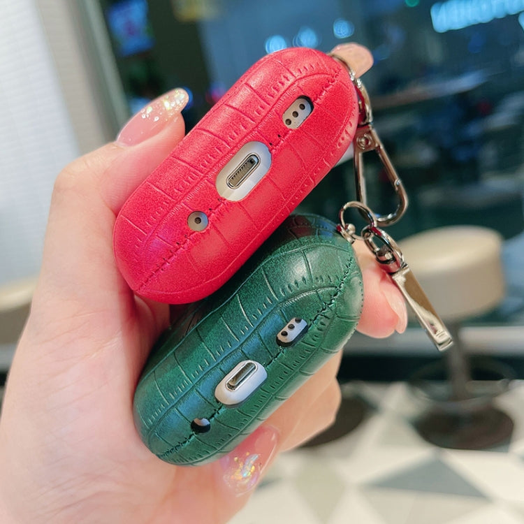 For AirPods 4 Crocodile Texture Earphone Protective Case(Dark Green) - For AirPods 4 by PMC Jewellery | Online Shopping South Africa | PMC Jewellery | Buy Now Pay Later Mobicred
