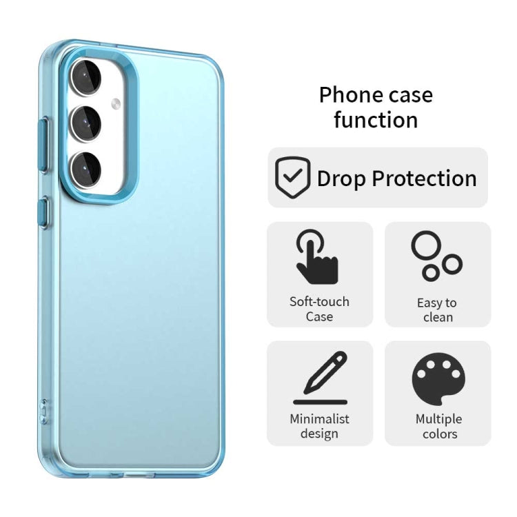 For Samsung Galaxy S25+ 5G Candy PC Hybrid TPU Shockproof Phone Case(Blue) - Galaxy S25+ 5G Cases by PMC Jewellery | Online Shopping South Africa | PMC Jewellery | Buy Now Pay Later Mobicred