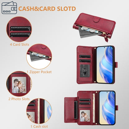 For Ulefone Note 14 Multi-Card Slots Zipper Wallet Leather Phone Case(Dark Red) - Ulefone Cases by PMC Jewellery | Online Shopping South Africa | PMC Jewellery | Buy Now Pay Later Mobicred