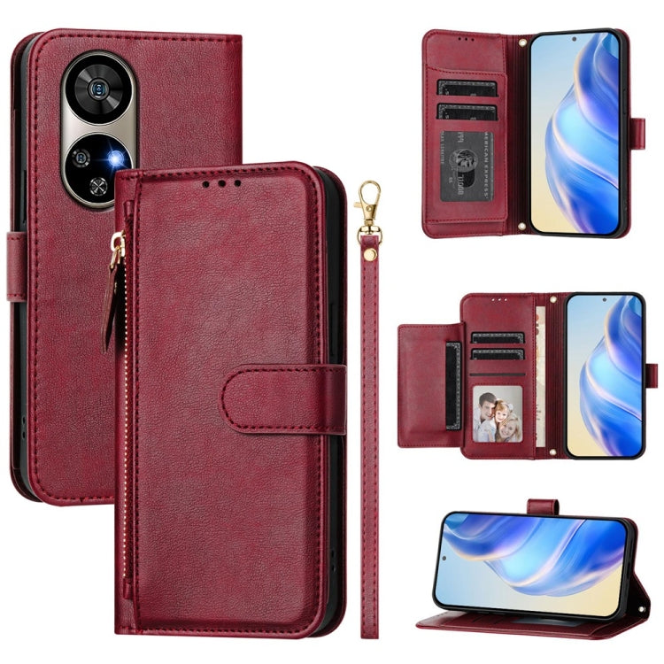 For Ulefone Note 17 Pro Multi-Card Slots Zipper Wallet Leather Phone Case(Dark Red) - Ulefone Cases by PMC Jewellery | Online Shopping South Africa | PMC Jewellery | Buy Now Pay Later Mobicred