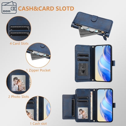 For Ulefone Note 18 Ultra Multi-Card Slots Zipper Wallet Leather Phone Case(Blue) - Ulefone Cases by PMC Jewellery | Online Shopping South Africa | PMC Jewellery | Buy Now Pay Later Mobicred