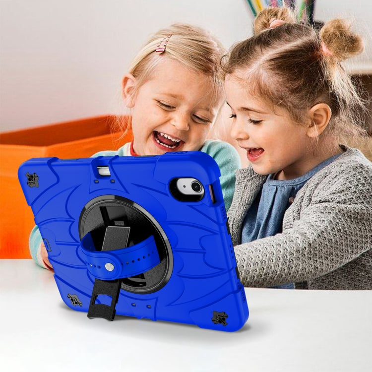 For iPad 10th Gen 10.9 2022 Bat Hand Grip Turntable Stand Tablet Case(Blue Black) - iPad 10th Gen 10.9 Cases by PMC Jewellery | Online Shopping South Africa | PMC Jewellery | Buy Now Pay Later Mobicred