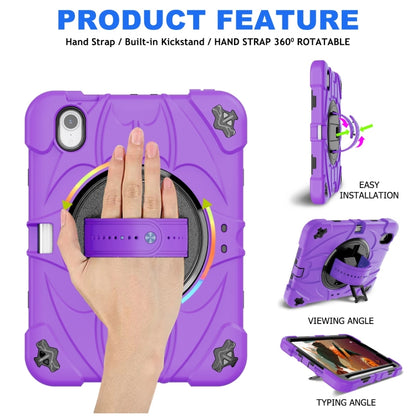 For iPad mini 6 Bat Hand Grip Turntable Stand Tablet Case(Purple Black) - iPad mini 6 Cases by PMC Jewellery | Online Shopping South Africa | PMC Jewellery | Buy Now Pay Later Mobicred