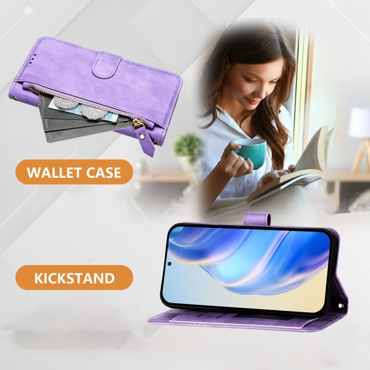 For Huawei Pura 70 Pro / Pura 70 Pro+ Multi-Card Slots Zipper Wallet Leather Phone Case(Purple) - Huawei Cases by PMC Jewellery | Online Shopping South Africa | PMC Jewellery | Buy Now Pay Later Mobicred