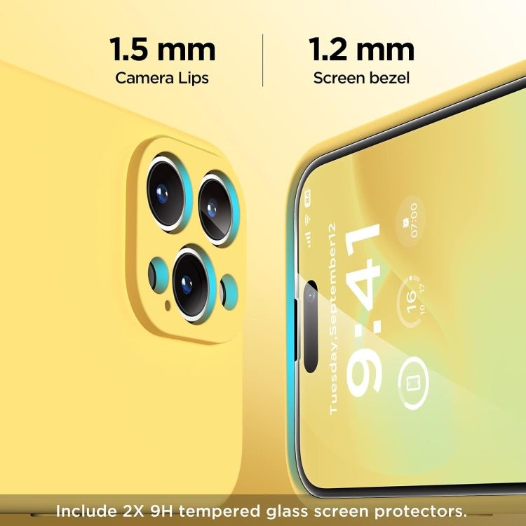 For iPhone 13 Pro Max Silicone Suction Cup MagSafe Phone Case with Screen Film(Yellow) - free shipping - PMc TechLife - Order now!