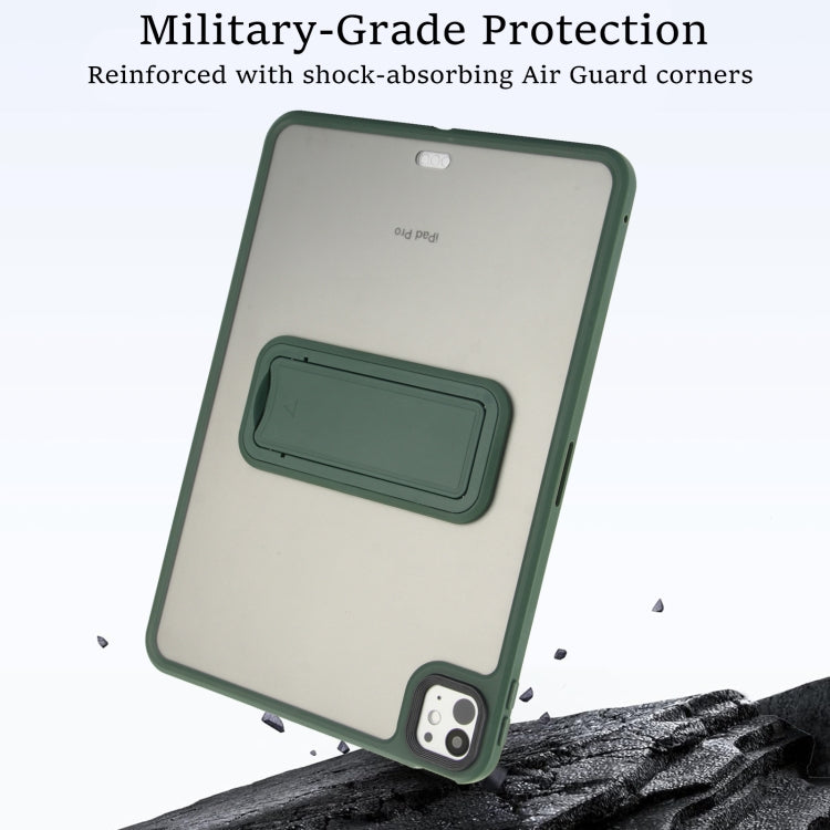 For iPad 10th Gen 10.9 2022 Skin Feel Holder PC Hybrid TPU Tablet Case(Dark Green) - iPad 10th Gen 10.9 Cases by PMC Jewellery | Online Shopping South Africa | PMC Jewellery | Buy Now Pay Later Mobicred