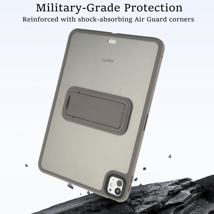 For iPad 10.2 2021 / 2020 / 2019 Skin Feel Holder PC Hybrid TPU Tablet Case(Grey) - iPad 10.2 Cases by PMC Jewellery | Online Shopping South Africa | PMC Jewellery | Buy Now Pay Later Mobicred