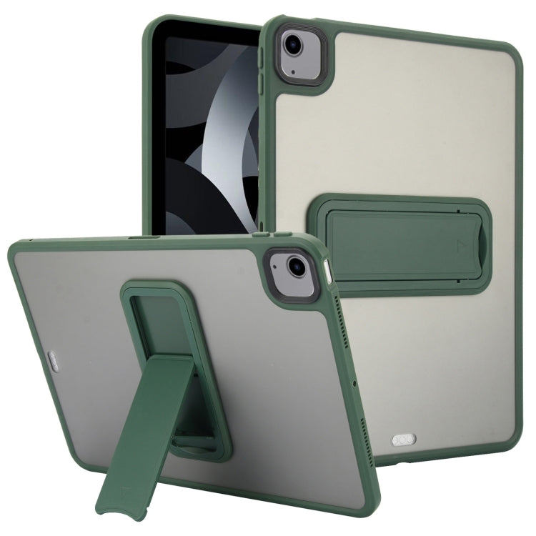 For iPad Air 5 / 4 10.9 inch Skin Feel Holder PC Hybrid TPU Tablet Case(Dark Green) - iPad Air (2022) / (2020) 10.9 Cases by PMC Jewellery | Online Shopping South Africa | PMC Jewellery | Buy Now Pay Later Mobicred