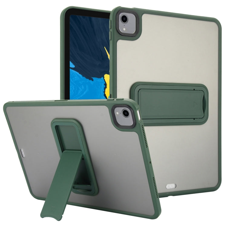 For iPad Pro 11 2018 Skin Feel Holder PC Hybrid TPU Tablet Case(Dark Green) - iPad Pro 11 (2018) Cases by PMC Jewellery | Online Shopping South Africa | PMC Jewellery | Buy Now Pay Later Mobicred