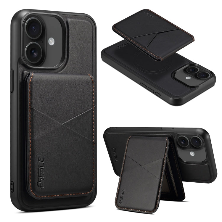 For iPhone 16 ESEBLE E3 Plain Texture Card Slots MagSafe RFID Leather Case(Black) - iPhone 16 Cases by ESEBLE | Online Shopping South Africa | PMC Jewellery | Buy Now Pay Later Mobicred