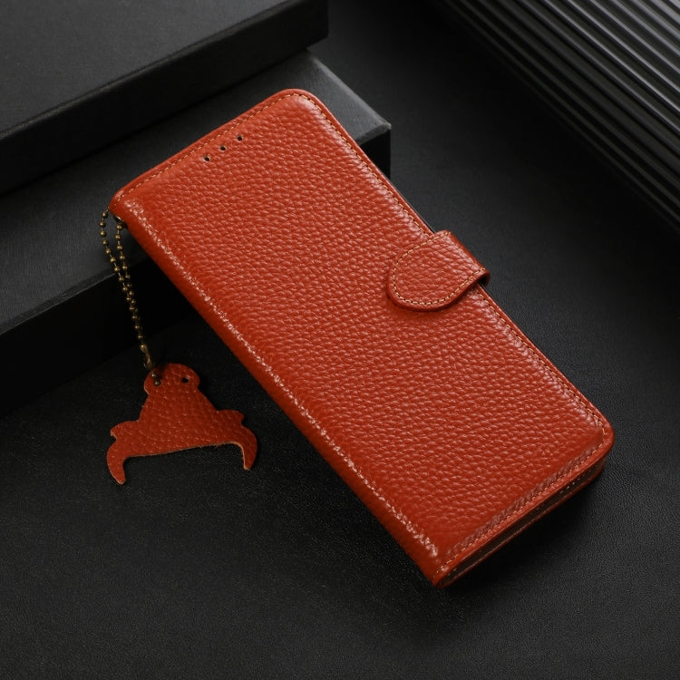 For Honor Play 60 Plus Genuine Leather Litchi Texture RFID Leather Phone Case(Coffee) - Honor Cases by PMC TechLife | Online Shopping South Africa | PMC TechLife | Buy Now Pay Later Mobicred