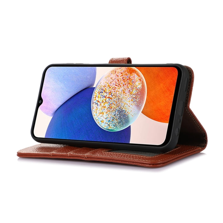For Honor Play 60 Plus Genuine Leather Litchi Texture RFID Leather Phone Case(Coffee) - Honor Cases by PMC TechLife | Online Shopping South Africa | PMC TechLife | Buy Now Pay Later Mobicred