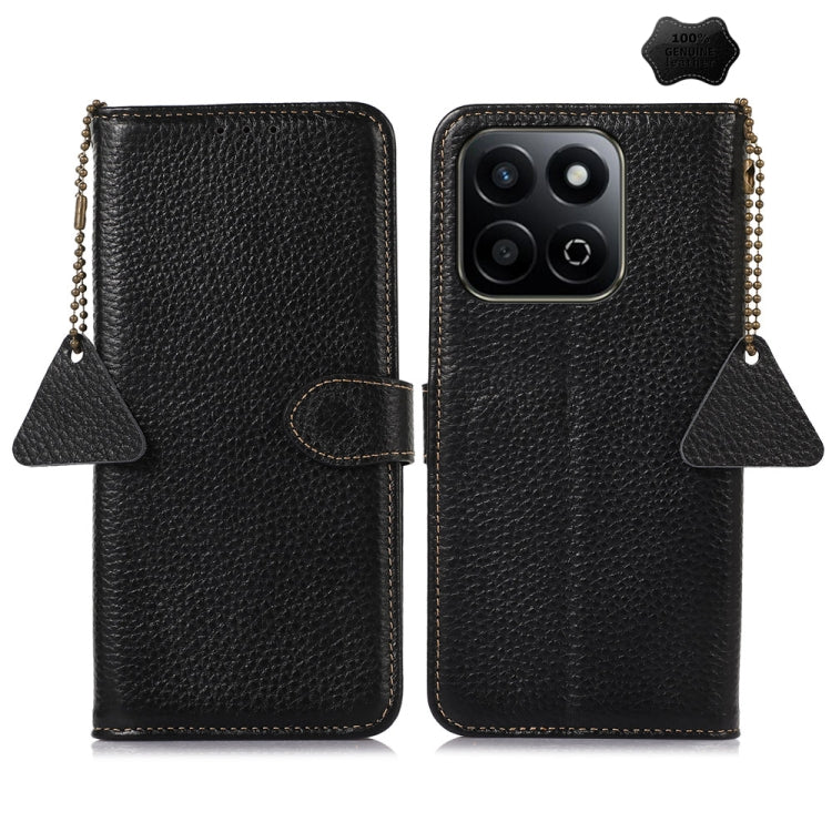 For Honor Play 60 Plus Genuine Leather Litchi Texture RFID Leather Phone Case(Black) - free shipping - PMC TechLife - Order now!