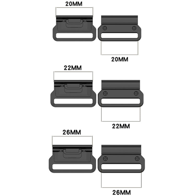 For Garmin 26mm 1 Pair Metal Medium Adapter Watch Band Quick Release Connector(Black) - free shipping - PMc TechLife - Order now!