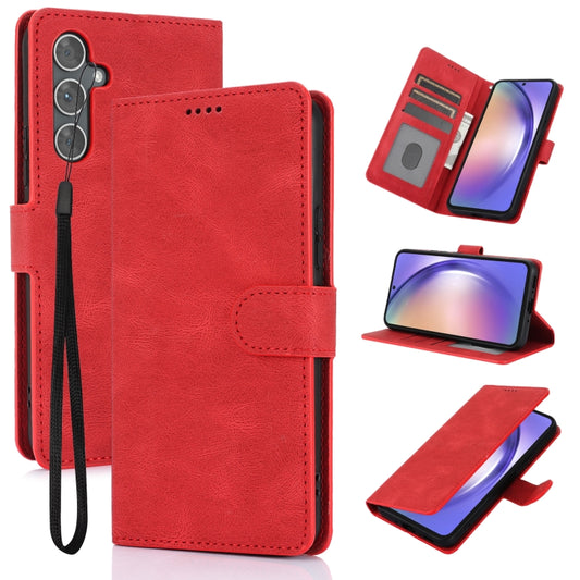 For Samsung Galaxy S25+ 5G Fantasy Skin-feel Calfskin Texture Leather Phone Case(Red) - Galaxy S25+ 5G Cases by PMC Jewellery | Online Shopping South Africa | PMC Jewellery | Buy Now Pay Later Mobicred