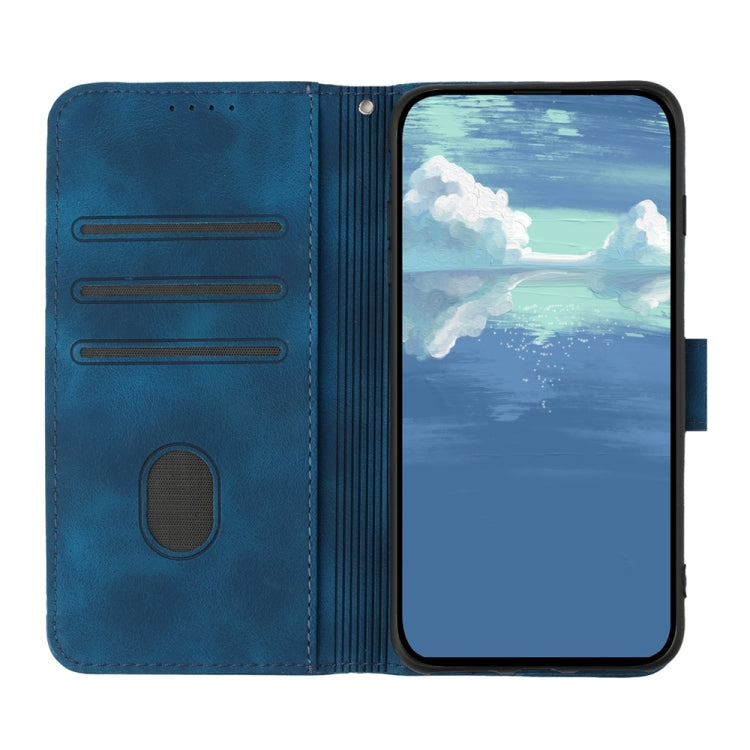 For Samsung Galaxy S25 5G Line Pattern Skin Feel Leather Phone Case(Royal Blue) - Galaxy S25 5G Cases by PMC Jewellery | Online Shopping South Africa | PMC Jewellery | Buy Now Pay Later Mobicred