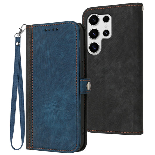 For Samsung Galaxy S25 Ultra 5G Side Buckle Double Fold Hand Strap Leather Phone Case(Royal Blue) - Galaxy S25 Ultra 5G Cases by PMC Jewellery | Online Shopping South Africa | PMC Jewellery | Buy Now Pay Later Mobicred