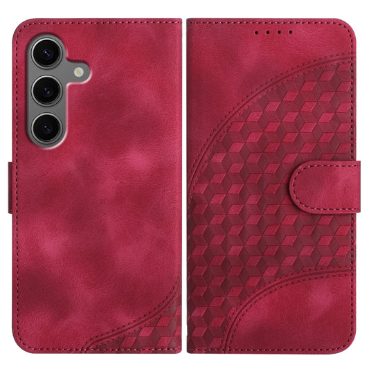 For Samsung Galaxy S25+ 5G YX0060 Elephant Head Embossed Phone Leather Case with Lanyard(Rose Red) - Galaxy S25+ 5G Cases by PMC Jewellery | Online Shopping South Africa | PMC Jewellery | Buy Now Pay Later Mobicred