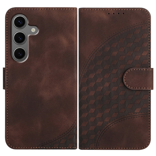 For Samsung Galaxy S25+ 5G YX0060 Elephant Head Embossed Phone Leather Case with Lanyard(Coffee) - Galaxy S25+ 5G Cases by PMC Jewellery | Online Shopping South Africa | PMC Jewellery | Buy Now Pay Later Mobicred