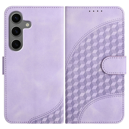 For Samsung Galaxy S25+ 5G YX0060 Elephant Head Embossed Phone Leather Case with Lanyard(Light Purple) - Galaxy S25+ 5G Cases by PMC Jewellery | Online Shopping South Africa | PMC Jewellery | Buy Now Pay Later Mobicred