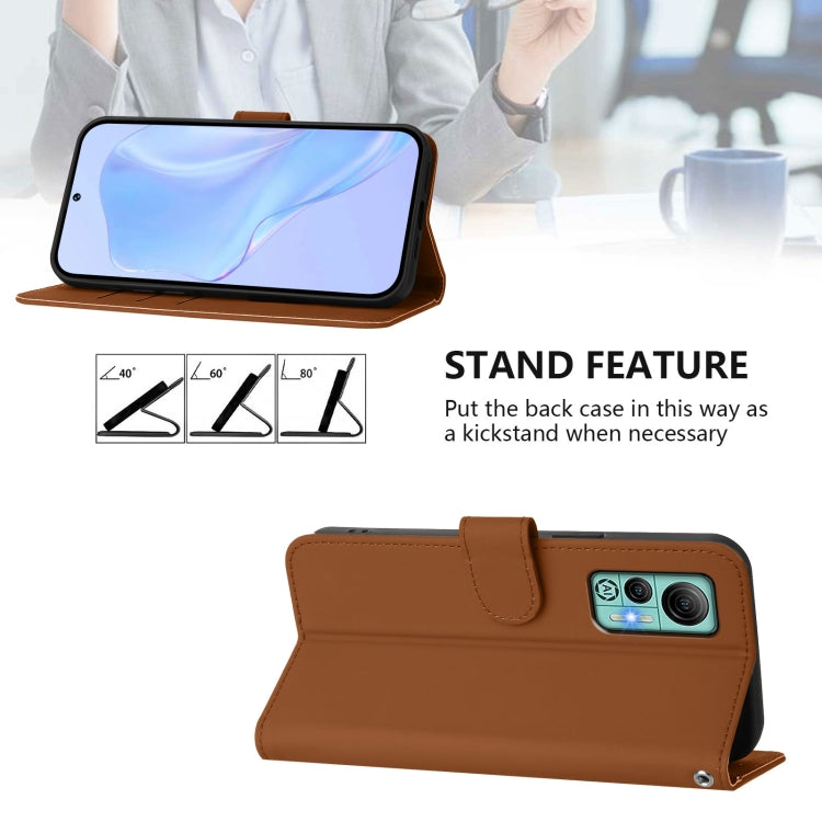 For Ulefone Note 14 Skin Feel Solid Color Leather Phone Case with Lanyard(Brown) - Ulefone Cases by PMC Jewellery | Online Shopping South Africa | PMC Jewellery | Buy Now Pay Later Mobicred