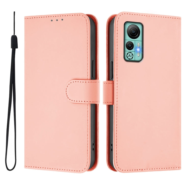 For Ulefone Note 14 Skin Feel Solid Color Leather Phone Case with Lanyard(Pink) - Ulefone Cases by PMC Jewellery | Online Shopping South Africa | PMC Jewellery | Buy Now Pay Later Mobicred