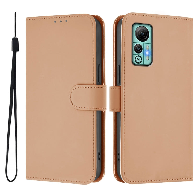 For Ulefone Note 14 Skin Feel Solid Color Leather Phone Case with Lanyard(Nude) - Ulefone Cases by PMC Jewellery | Online Shopping South Africa | PMC Jewellery | Buy Now Pay Later Mobicred