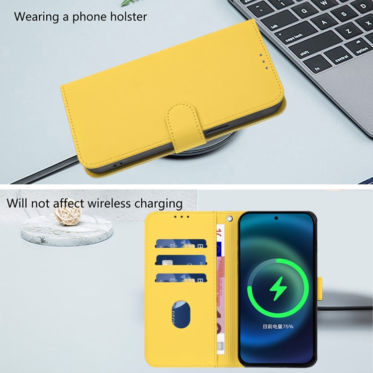 For Ulefone Note 14 Skin Feel Solid Color Leather Phone Case with Lanyard(Lemon Yellow) - Ulefone Cases by PMC Jewellery | Online Shopping South Africa | PMC Jewellery | Buy Now Pay Later Mobicred