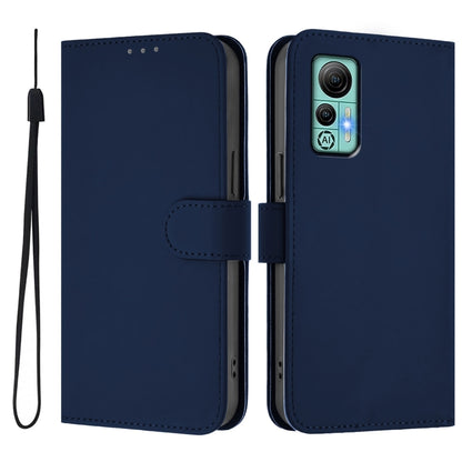 For Ulefone Note 14 Skin Feel Solid Color Leather Phone Case with Lanyard(Navy Blue) - Ulefone Cases by PMC Jewellery | Online Shopping South Africa | PMC Jewellery | Buy Now Pay Later Mobicred