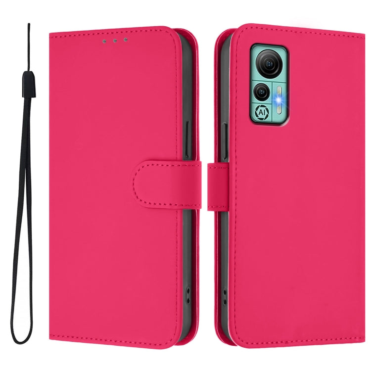 For Ulefone Note 14 Skin Feel Solid Color Leather Phone Case with Lanyard(Rose Red) - Ulefone Cases by PMC Jewellery | Online Shopping South Africa | PMC Jewellery | Buy Now Pay Later Mobicred