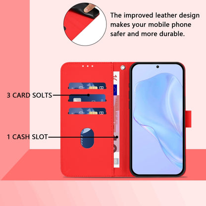 For Ulefone Note 17 Pro Skin Feel Solid Color Leather Phone Case with Lanyard(Red) - Ulefone Cases by PMC Jewellery | Online Shopping South Africa | PMC Jewellery | Buy Now Pay Later Mobicred