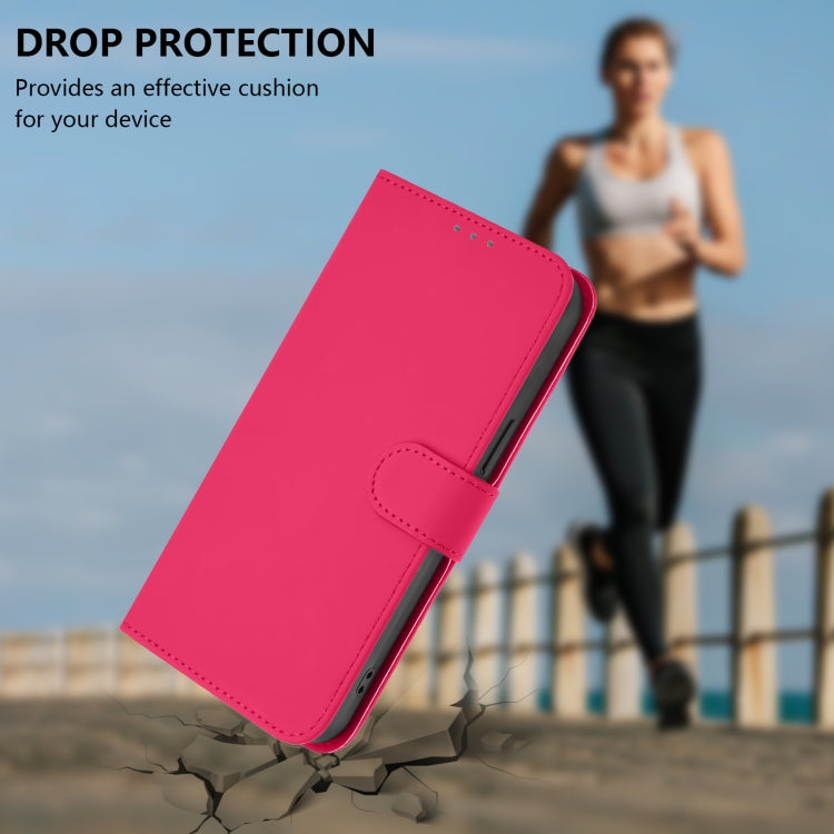 For Ulefone Note 17 Pro Skin Feel Solid Color Leather Phone Case with Lanyard(Rose Red) - Ulefone Cases by PMC Jewellery | Online Shopping South Africa | PMC Jewellery | Buy Now Pay Later Mobicred