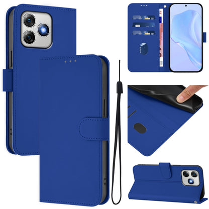 For Ulefone Note 18 Ultra Skin Feel Solid Color Leather Phone Case with Lanyard(Dark Blue) - Ulefone Cases by PMC Jewellery | Online Shopping South Africa | PMC Jewellery | Buy Now Pay Later Mobicred